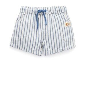 PUREBABY Nautical Striped Blue and White Pull-On Shorts